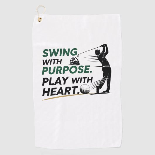 Swing with purpose. Play with heart. Golfhandtuch (Vorderseite)