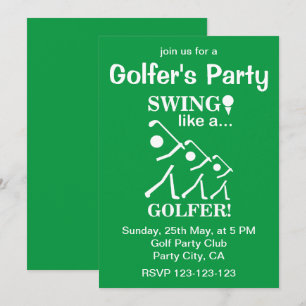 Swinge wie ein Golfer Golfparty Einladung