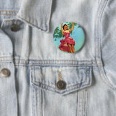 Swingendes Pin Up Mädchen Button (Beispiel)
