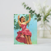 Swingendes Pin Up Postkarte (Stehend Vorderseite)