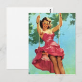 Swingendes Pin Up Postkarte (Vorne/Hinten)