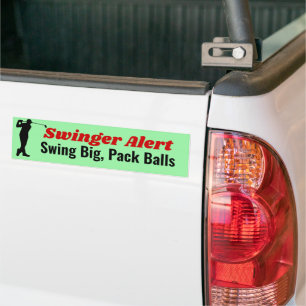 Swinger Alert Swing Big, Pack Balls Funny Golf Pub Autoaufkleber