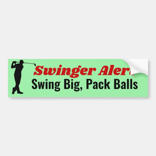 Swinger Alert Swing Big, Pack Balls Funny Golf Pub Autoaufkleber (Vorne)