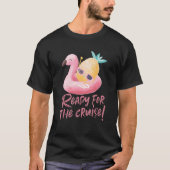 Swinger Cruise Flamingo Auf den Kopf Ananas T-Shirt (Vorderseite)