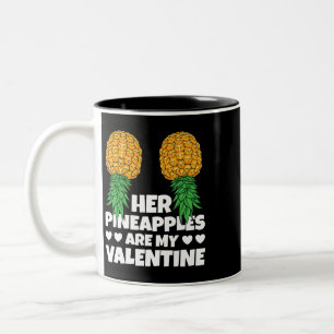Swinger Ihre Ananas sind meine Valentinierinnen Zweifarbige Tasse