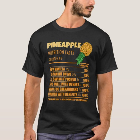 Swinger Nutrition Facts Upside Down Ananas Men T-Shirt (Vorderseite)