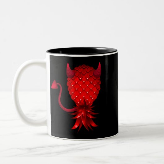 Swinger Updown Bad Pineaple Devil Horn Zweifarbige Tasse (Links)