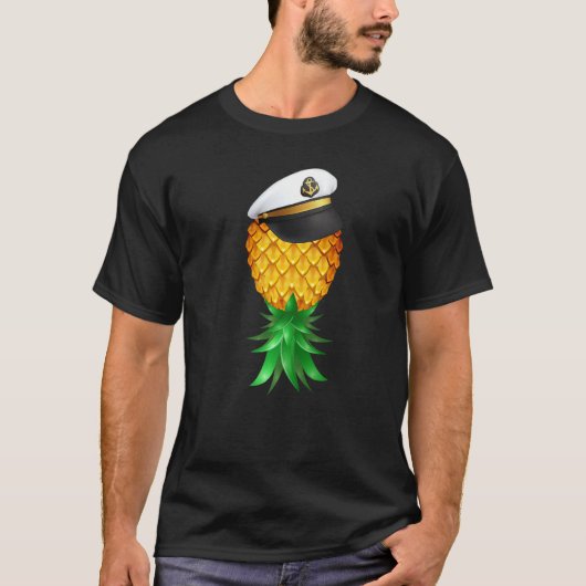 Swinger Upside Down Ananas Captain Sailor Hat S T-Shirt (Vorderseite)