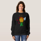 Swinger Upside Down Ananas Halb Teufel Halbwut Sweatshirt (Vorne ganz)