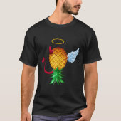 Swinger Upside Down Ananas Halb Teufel Halbwut T-Shirt (Vorderseite)