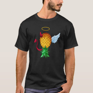Swinger Upside Down Ananas Halb Teufel Halbwut T-Shirt