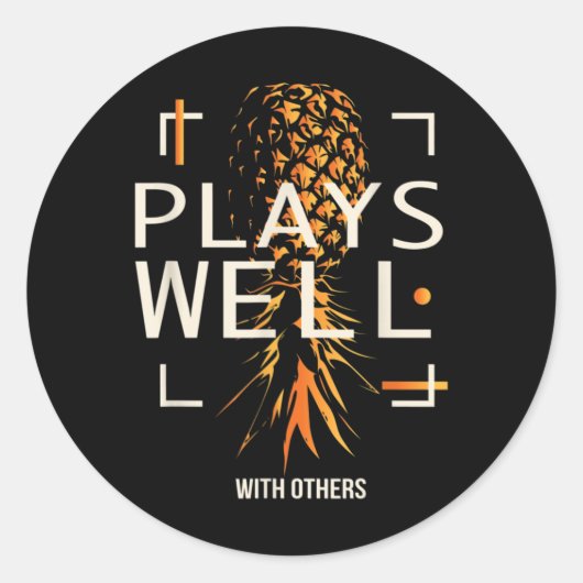 Swingers Lifestyle Funny Upside Down Ananas Runder Aufkleber (Vorderseite)