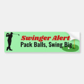 Swingers Pack Balls Swing Big Golf Puffer Stic Autoaufkleber (Vorne)