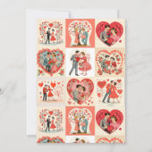 Swingin' Sixties Valentine Patchwork Feiertagskarte (Vorderseite)