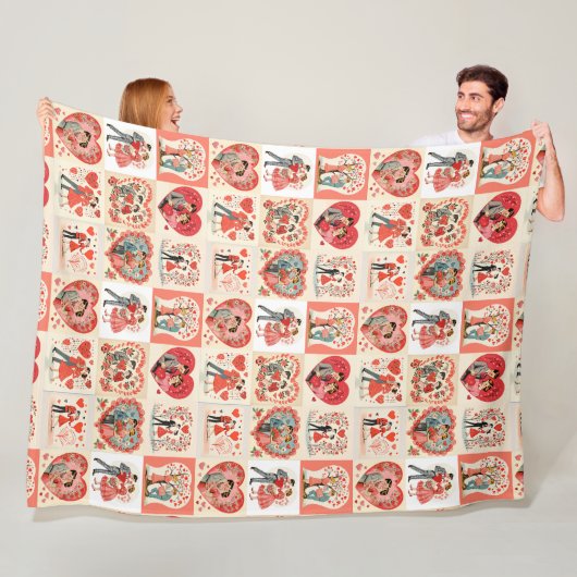 Swingin' Sixties Valentine Patchwork Fleecedecke (Beispiel)