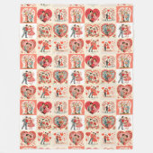Swingin' Sixties Valentine Patchwork Fleecedecke (Vorderseite)