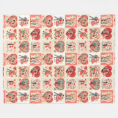 Swingin' Sixties Valentine Patchwork Fleecedecke (Vorderseite (Horizontal))