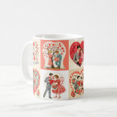 Swingin' Sixties Valentine Patchwork Kaffeetasse (Vorderseite Links)