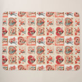Swingin' Sixties Valentine Patchwork Sherpadecke (Vorderseite (Horizontal))