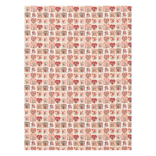 Swingin' Sixties Valentine Patchwork Tischdecke (Vorderseite)