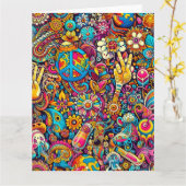 Swinging 60er Big Folded Grußkarte Karte (Gelbe Blume)