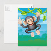 Swinging Cartoon Chimp Postkarte (Vorne/Hinten)