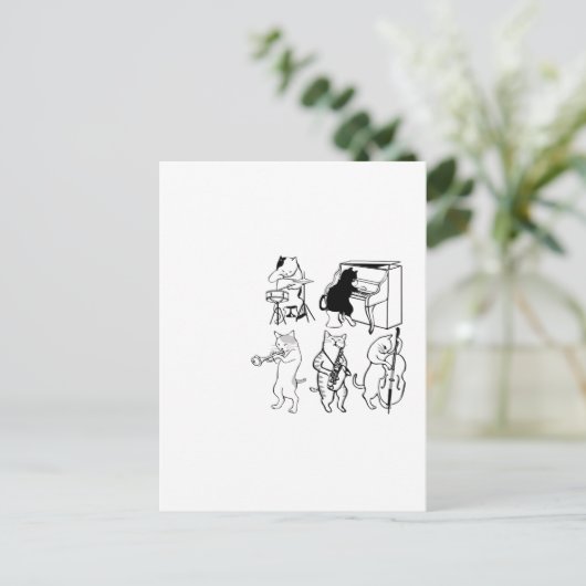 Swinging Cats Jazz Music Funny Kitty Cartoon Postkarte (Stehend Vorderseite)