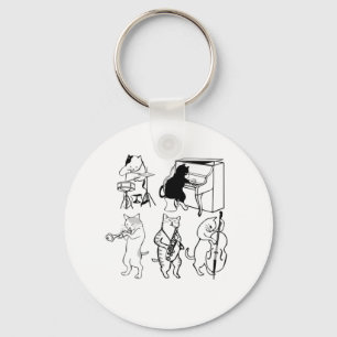 Swinging Cats Jazz Music Funny Kitty Cartoon Schlüsselanhänger