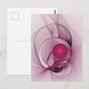 Swinging-Fraktal, moderne abstrakte Beerberry-Pink Postkarte