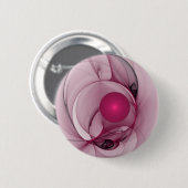 Swinging Fraktal, Moderne Abstrakte Berry Pink Art Button (Vorne & Hinten)