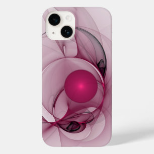 Swinging Fraktal, Moderne Abstrakte Berry Pink Art Case-Mate iPhone 14 Hülle