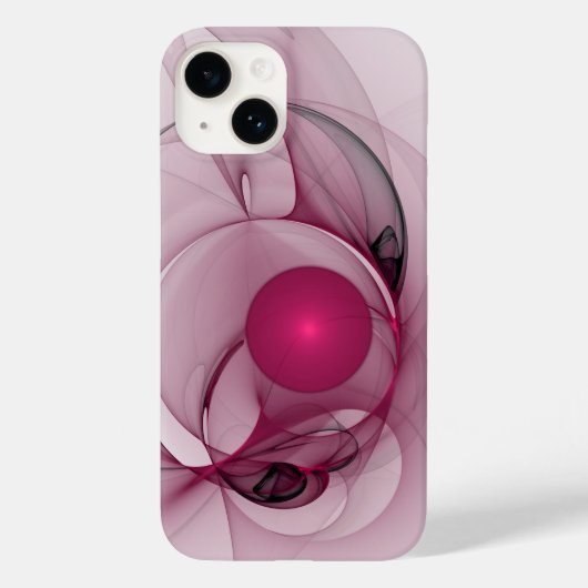 Swinging Fraktal, Moderne Abstrakte Berry Pink Art Case-Mate iPhone Hülle (Rückseite)