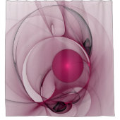 Swinging Fraktal, Moderne Abstrakte Berry Pink Art Duschvorhang (Vorderseite)