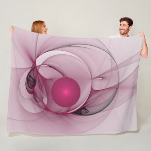Swinging Fraktal, Moderne Abstrakte Berry Pink Art Fleecedecke