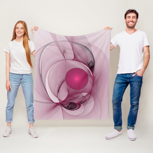 Swinging Fraktal, Moderne Abstrakte Berry Pink Art Fleecedecke (Beispiel)