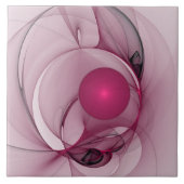 Swinging Fraktal, Moderne Abstrakte Berry Pink Art Fliese (Vorderseite)