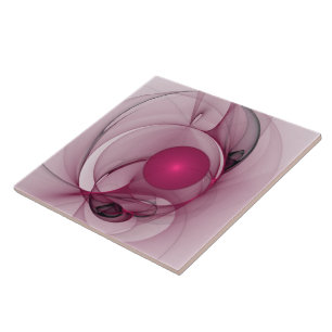 Swinging Fraktal, Moderne Abstrakte Berry Pink Art Fliese