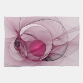 Swinging Fraktal, Moderne Abstrakte Berry Pink Art Geschirrtuch (Horizontal)