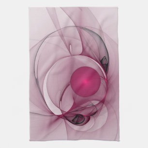 Swinging Fraktal, Moderne Abstrakte Berry Pink Art Geschirrtuch