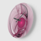 Swinging Fraktal, Moderne Abstrakte Berry Pink Art Große Wanduhr (Winkel)