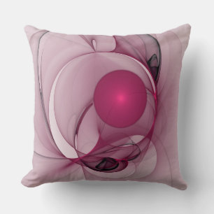 Swinging Fraktal, Moderne Abstrakte Berry Pink Art Kissen
