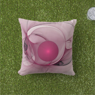 Swinging Fraktal, Moderne Abstrakte Berry Pink Art Kissen