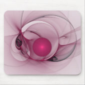 Swinging Fraktal, Moderne Abstrakte Berry Pink Art Mousepad (Vorne)