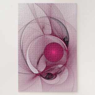 Swinging Fraktal, Moderne Abstrakte Berry Pink Art Puzzle