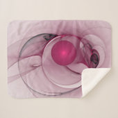Swinging Fraktal, Moderne Abstrakte Berry Pink Art Sherpadecke (Vorderseite (Horizontal))