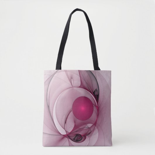 Swinging Fraktal, Moderne Abstrakte Berry Pink Art Tasche (Vorderseite)