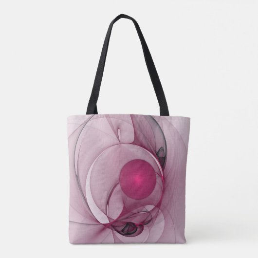 Swinging Fraktal, Moderne Abstrakte Berry Pink Art Tasche (Rückseite)