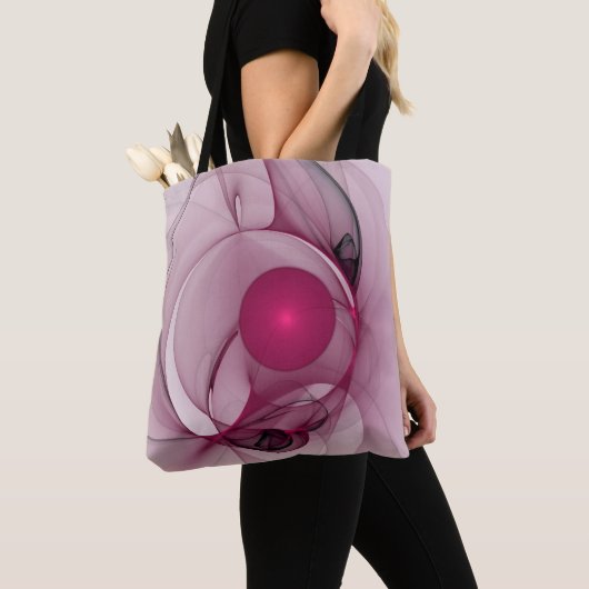 Swinging Fraktal, Moderne Abstrakte Berry Pink Art Tasche (Von Nahem)