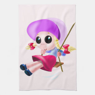 Swinging Girl Kitchen Handtuchmalerei Geschirrtuch