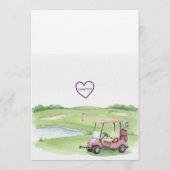 Swinging Into Fore, Pink Golf 4th Birthday Einladung (Rückseite)